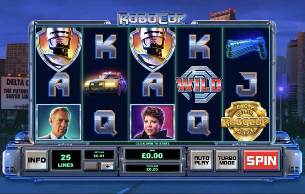 Snímek obrazovky slotu Robocop