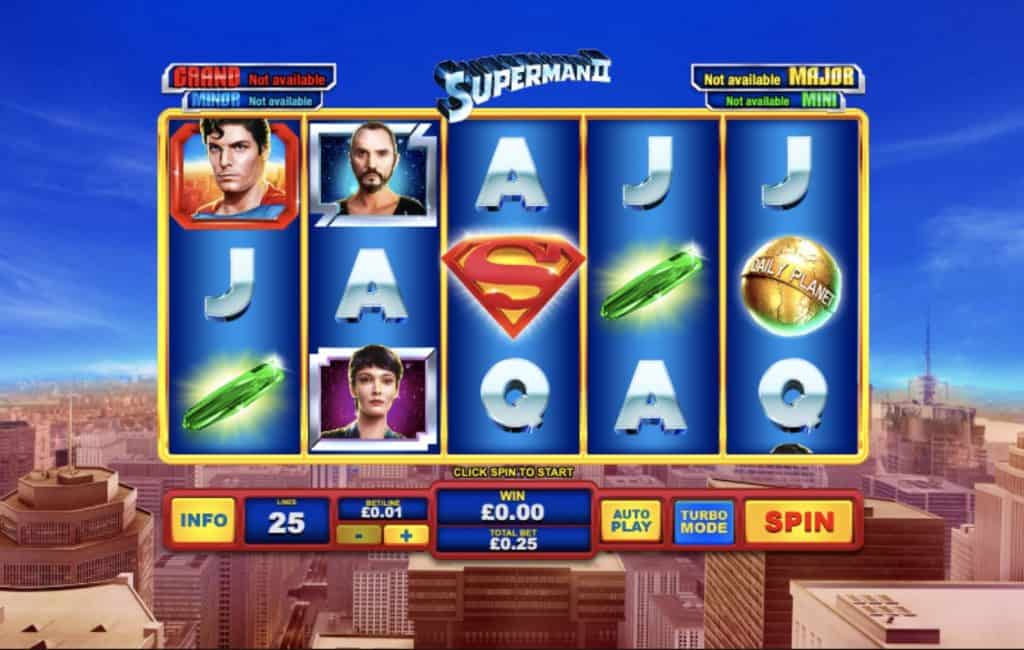 Pamja e ekranit të Superman The Movie Slot