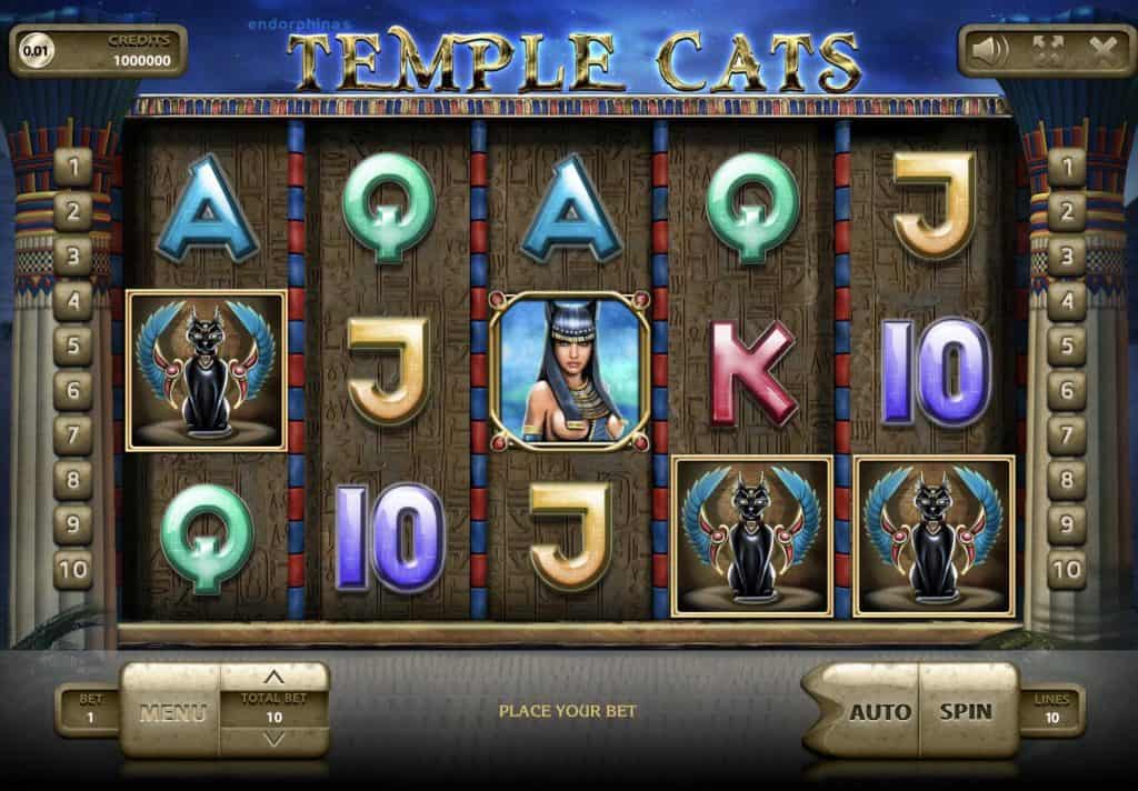 Снимка на екрана на слота Temple Cats