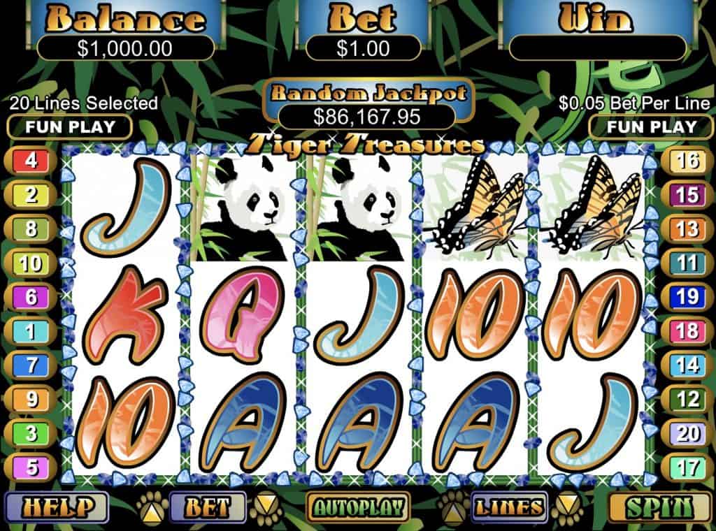 Pamja e ekranit të slotit të Tiger Treasures