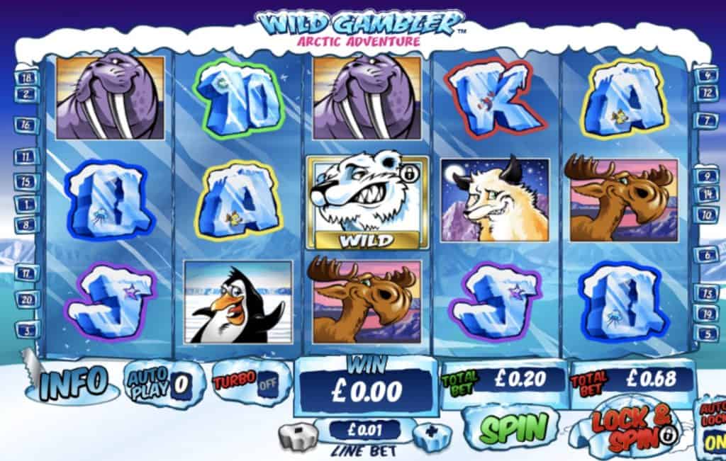 Posnetek zaslona igralnega avtomata Wild Gambler Arctic Adventure