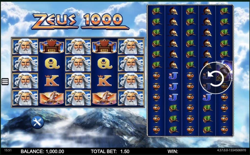Capture d'écran de la fente Zeus 1000