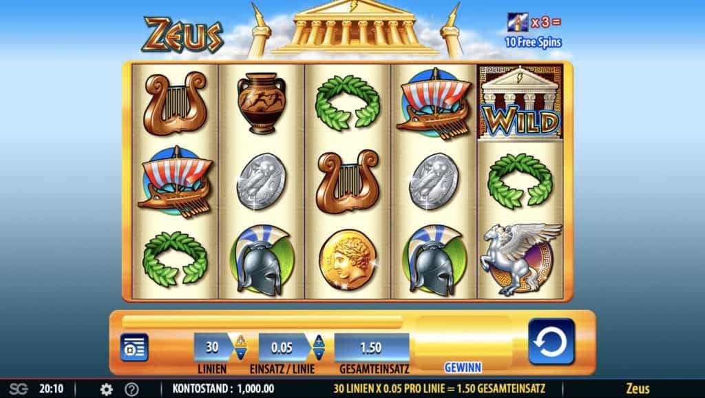 Zeus Slot WMS Screenshot