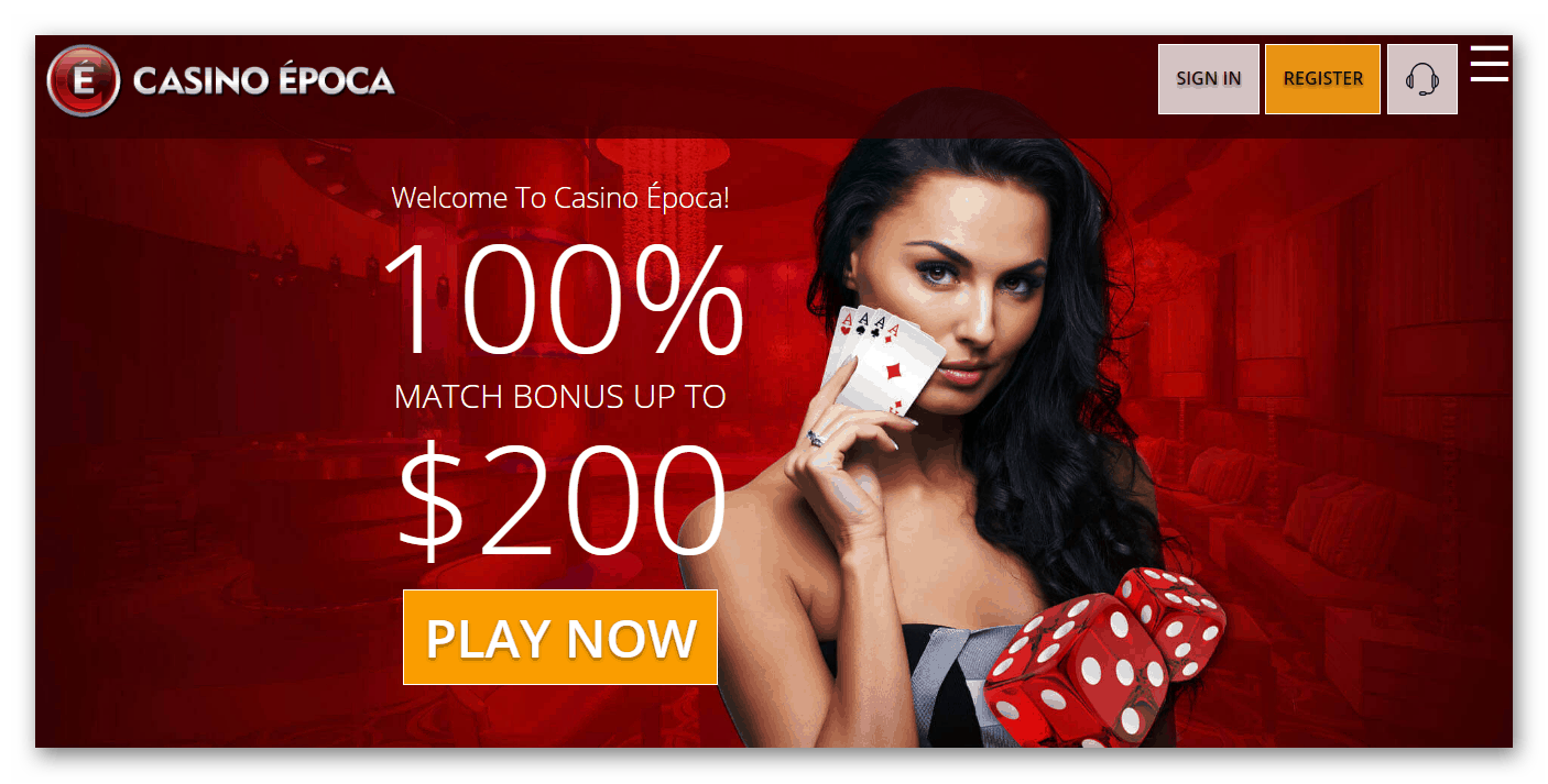 Casino Epoca mājaslapas ekrānuzņēmums