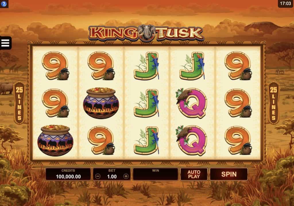 Captura de pantalla del tragamonedas King Tusk