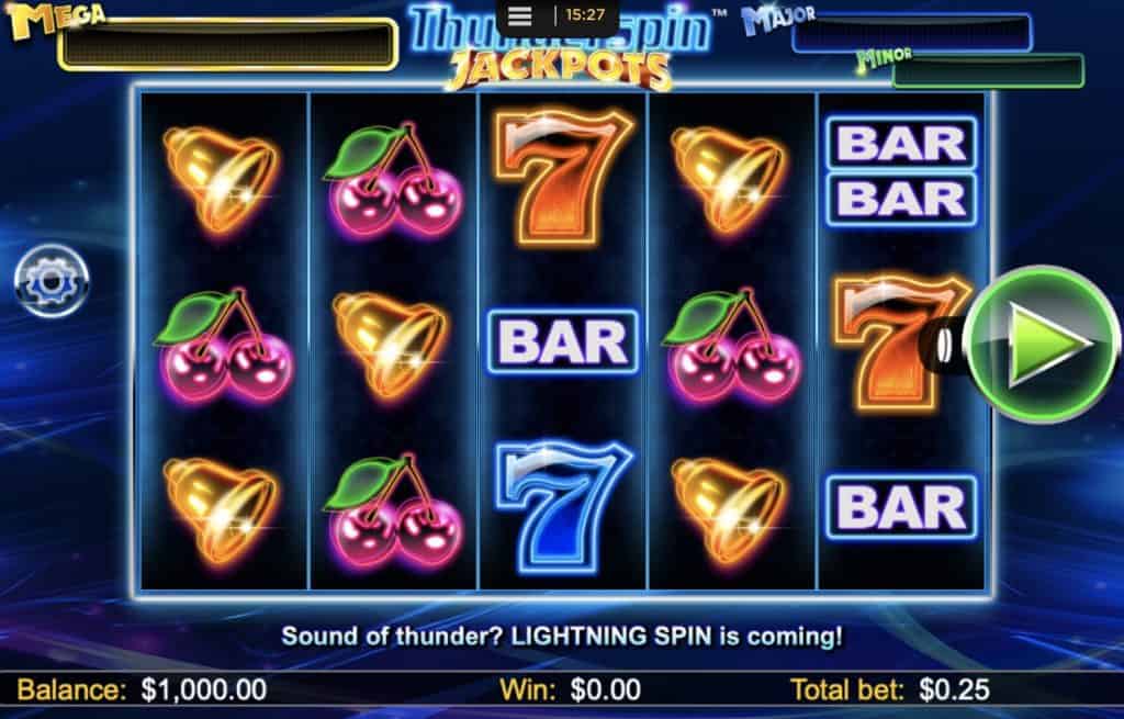 Snimka zaslona Thunderspin Jackpots