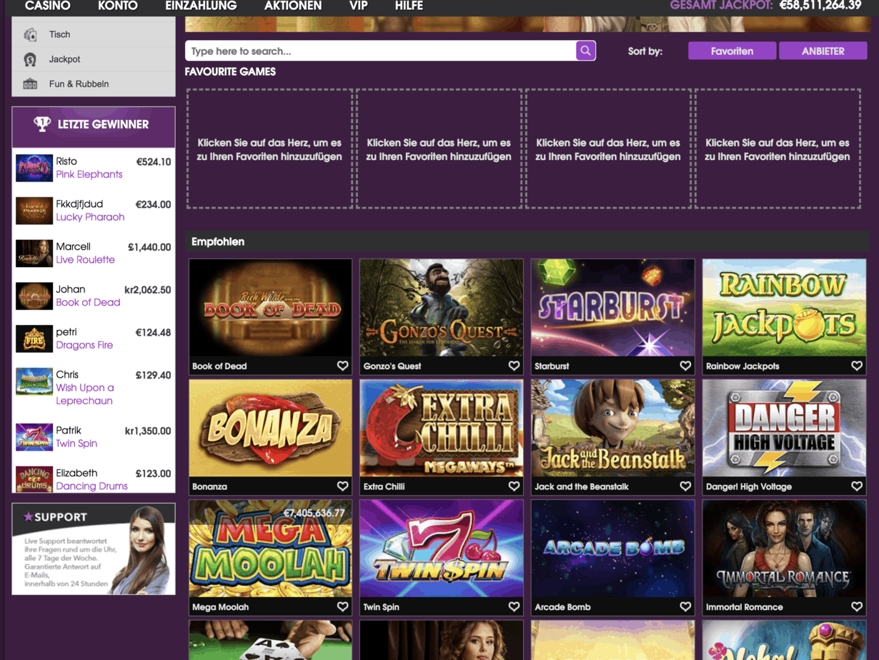 „21 Prive Casino Game Lobby“ ekrano kopija