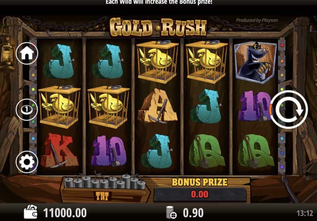 Capture d'écran de la machine à sous Gold Rush