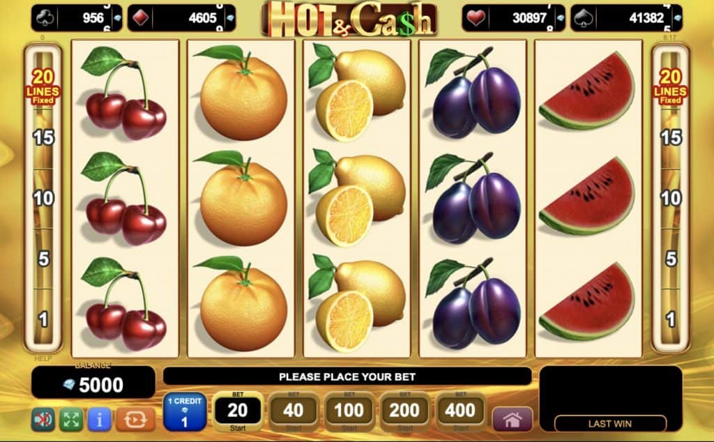 Captura de tela do slot Hot & Cash
