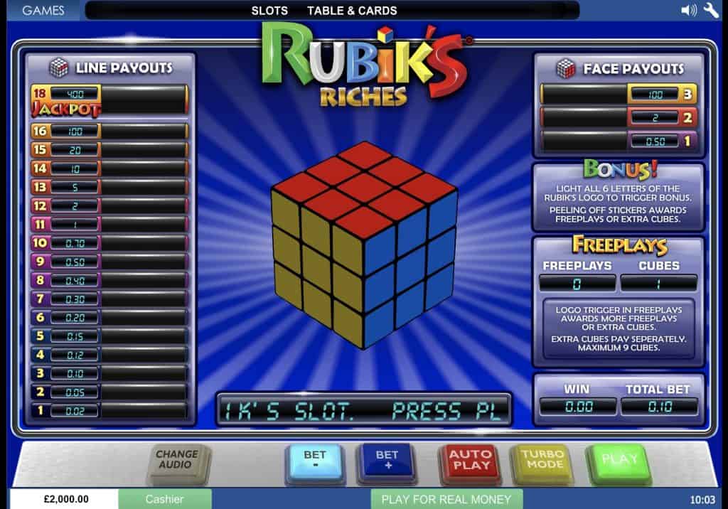 Rubiks Riches Slot Screenshot