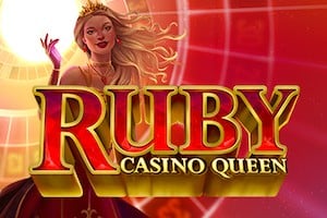 Logo della slot Ruby Casino Queen