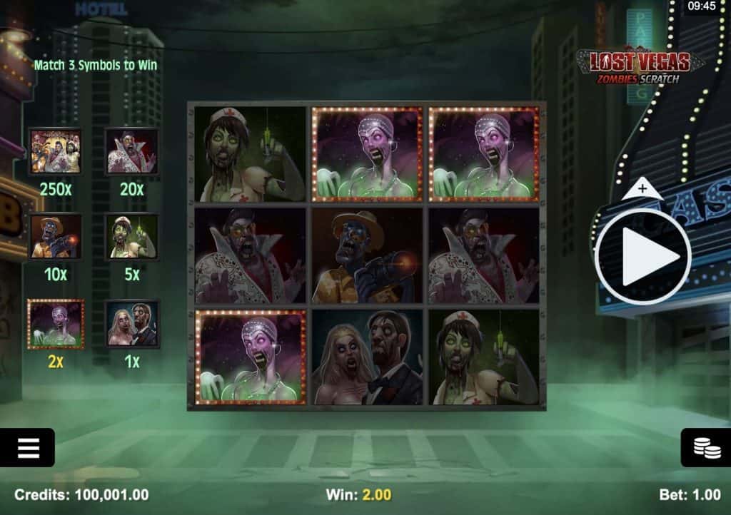 Στιγμιότυπο οθόνης με το ξυστό του Lost Vegas Zombies