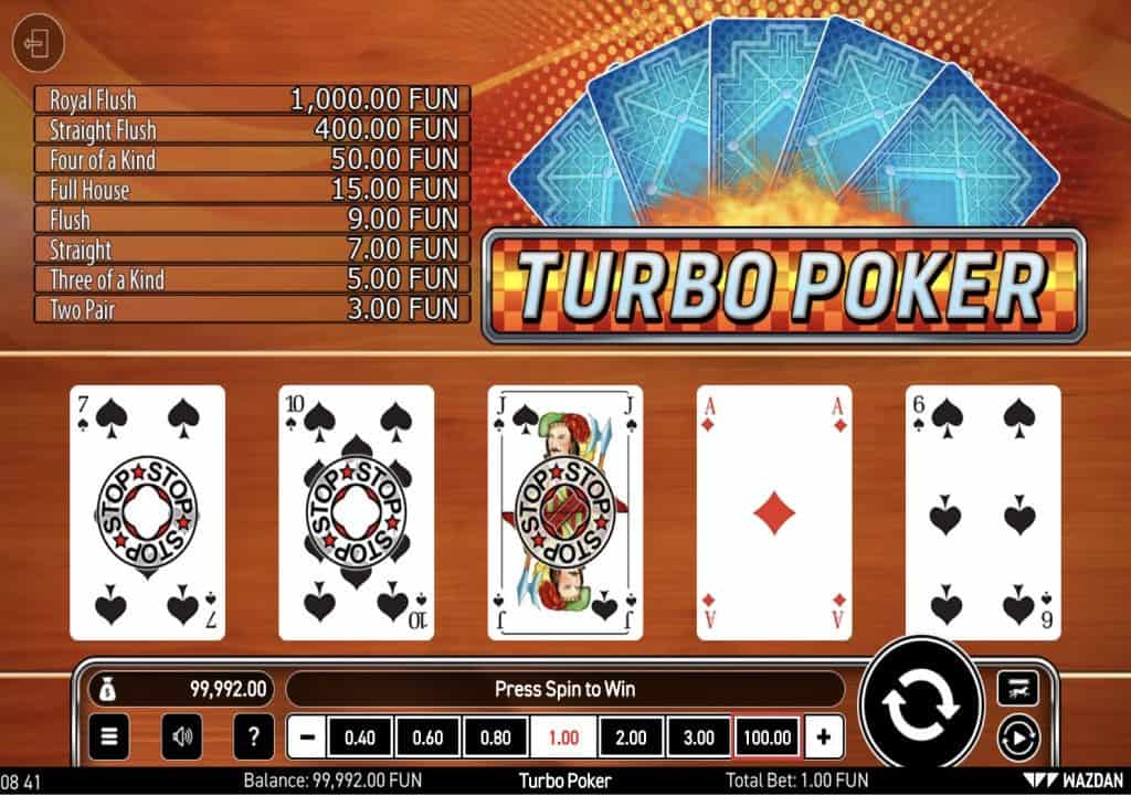 Captura de pantalla de Turbo Poker