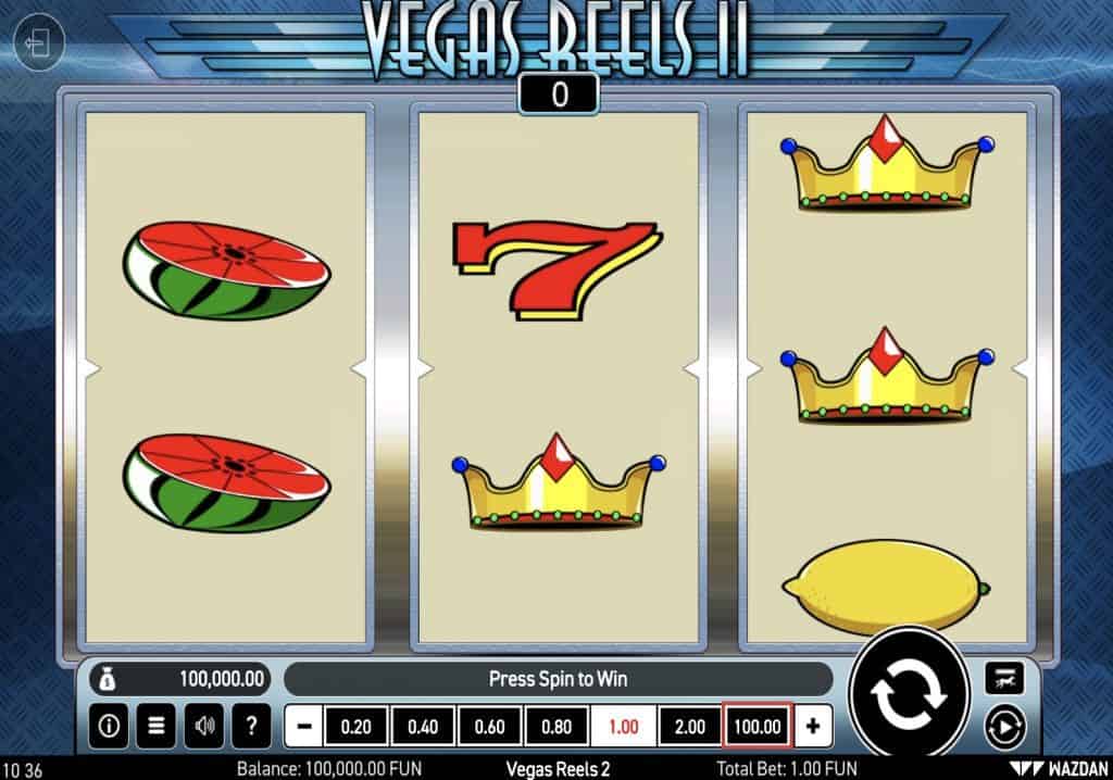 Слика од екранот на Vegas Reels II