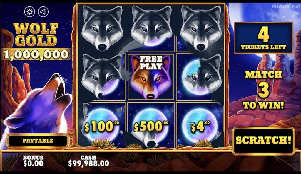 Wolf Gold Scratchcard Screenshot