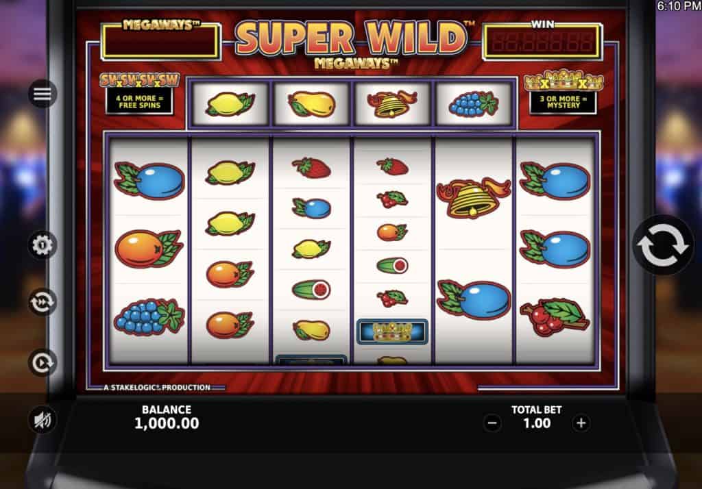 Super Wild Megaways slot-skärmdump