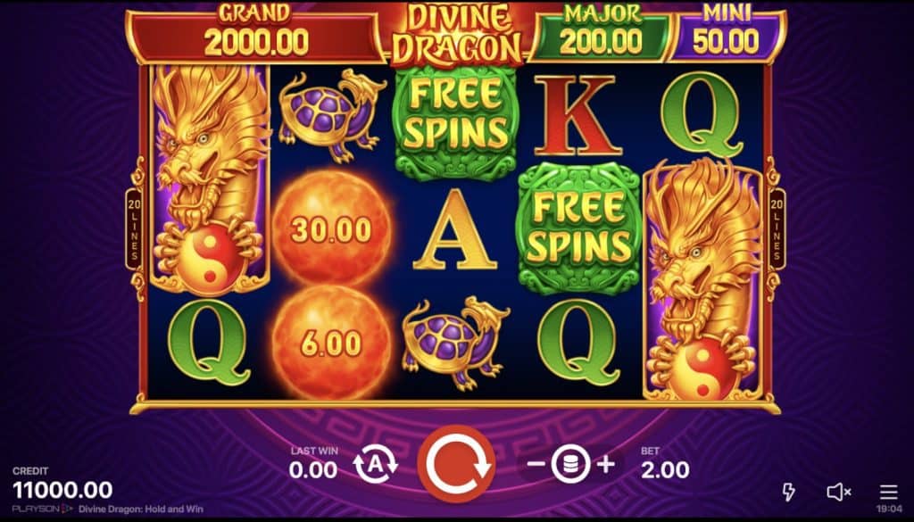 Snímek obrazovky Divine Dragon – Hold and Win