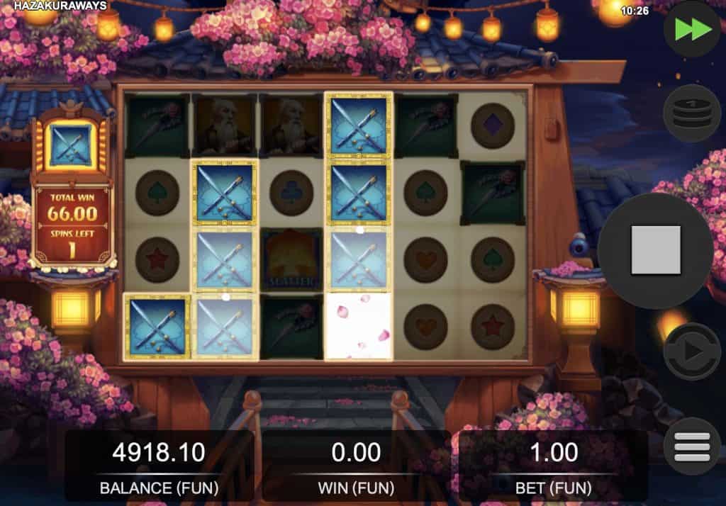 Hazakura Ways free spins screenshot