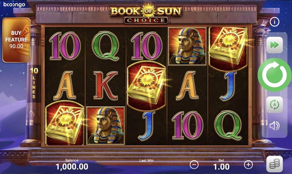 Captura de tela do slot Book of Sun