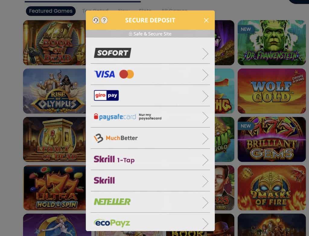 Spin Rio befizetések és kifizetések képernyőképe