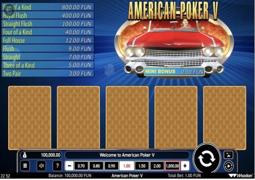 American Poker V Gameplay Screenshot