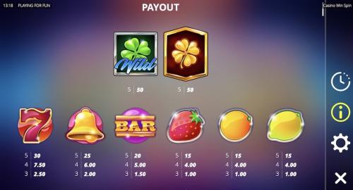 Casino Win Spin Paytable 1 Screenshot