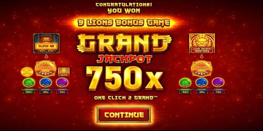 9 Lions Hold The Jackpot bonus game