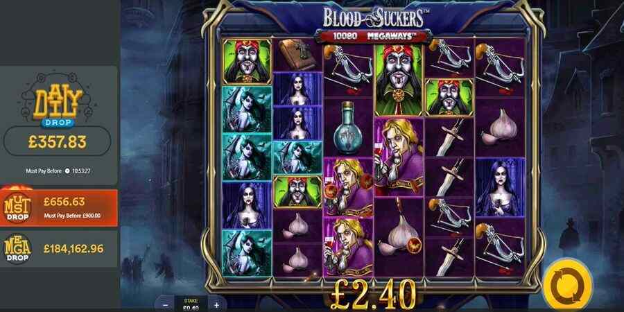 Hitting a win on Blood Suckers Megaways