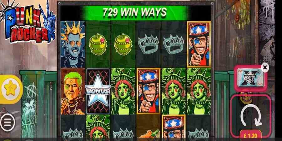 Punk Rocker 2 slot game reels
