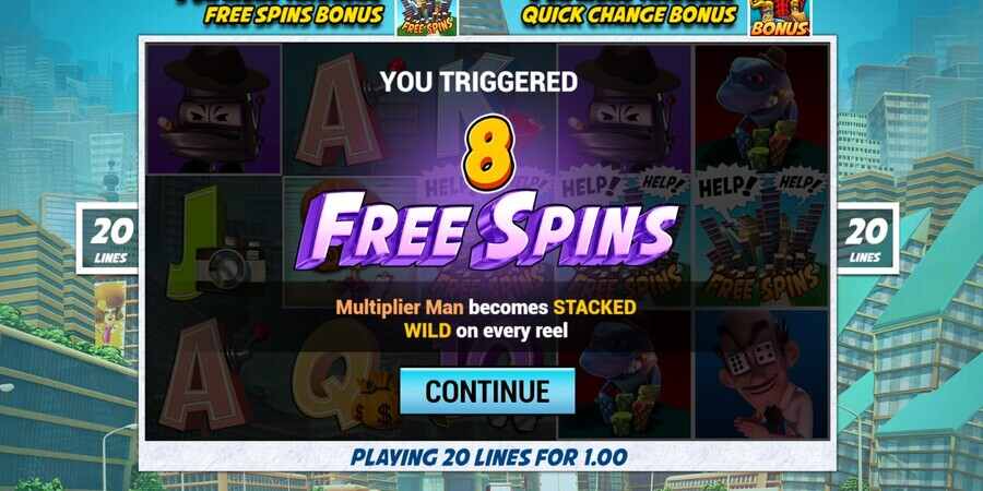 Multiplier Man free spins