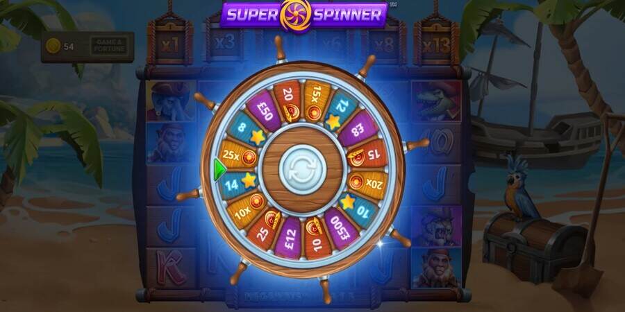 Wild Buccaneers Megaways super spinner bonus wheel