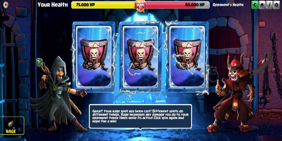 Dueling mini game at Duelz Casino 