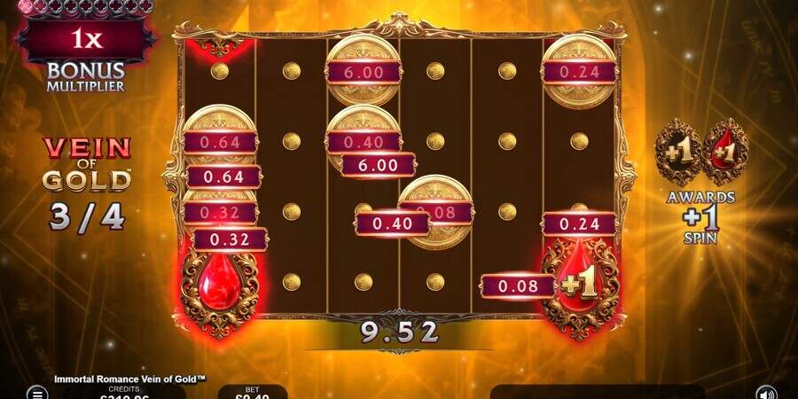 Immortal Romance Vein of Gold bonus game