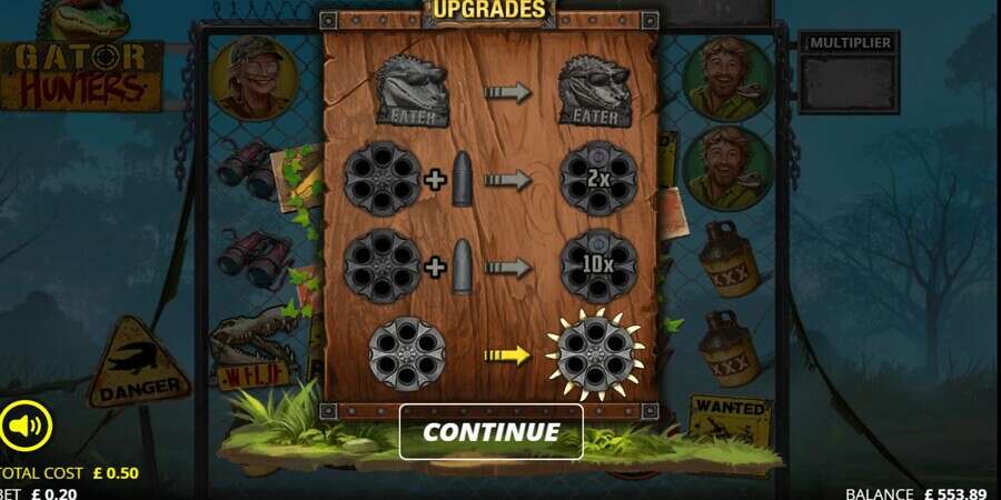 Free spins upgrades in Gator Hunters slot