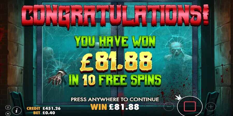 Zombie School Megaways free spins win