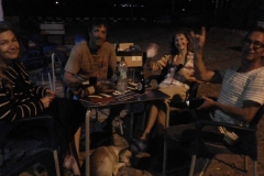 Having a drink at a bar owned by a young French guy, Palmeira, Sal. Claire, Dominique, Zeyno and Pierrick, & a stray dog lounged at our feet.