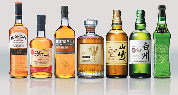 Bottles of spirits