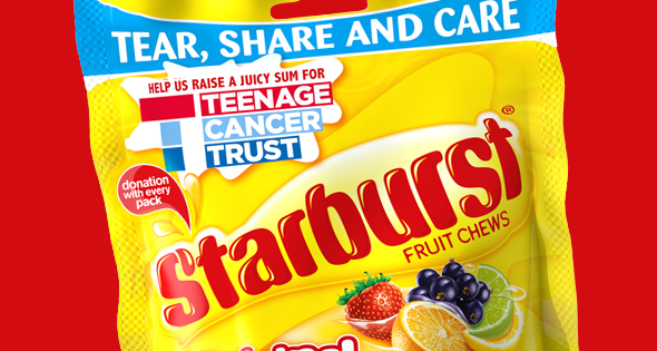 Teenage Cancer Trust promotional pack of Starburst