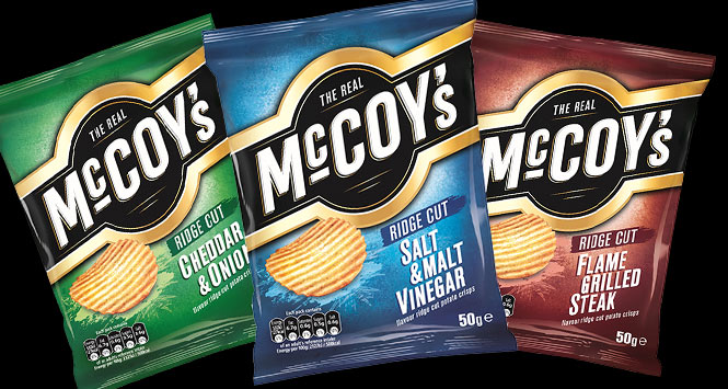 New look packs of McCoy's crisps