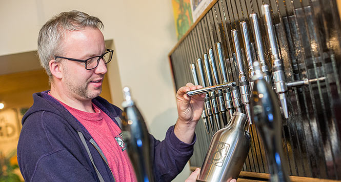Pouring Stewart's Lager