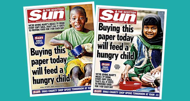 Scottish Sun Mary's Meals covers