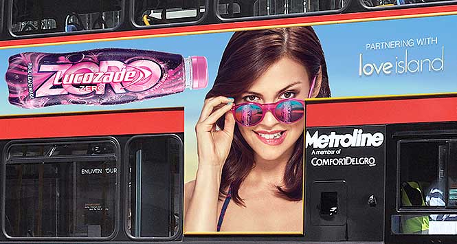 Lucozade Zero bus advert