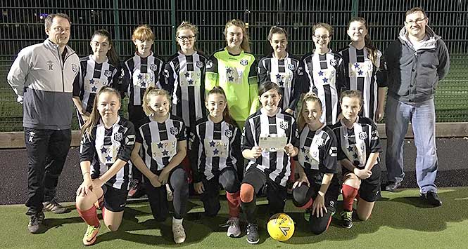 Brigg Town girls' team: recipients of Nisa donation