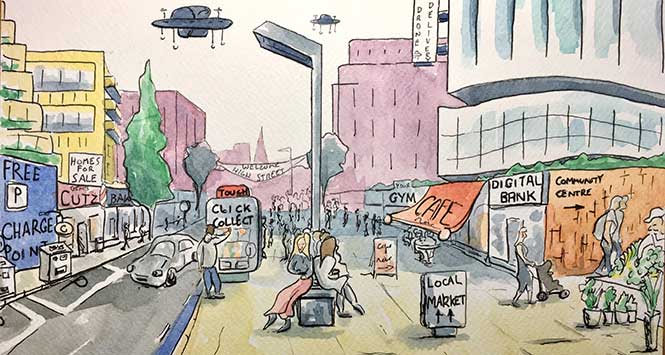 Futuristic high street