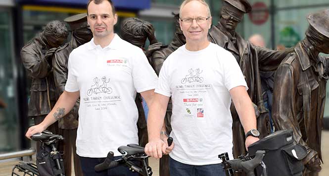 Craig Lundberg and Callum Edge ahead of their charity cycle