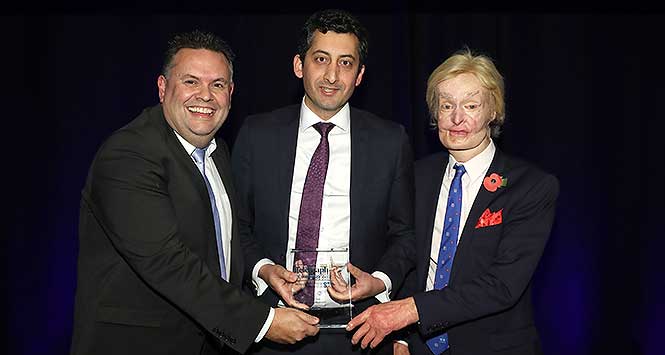 Darren Nickels, Head of Henderson Technology, Peter Guzhar of Belfast Telegraph IT Award category sponsor Carson McDowell, and Mike Osborne, Gander.