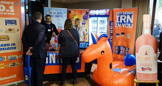 Irn Bru exhibition stand