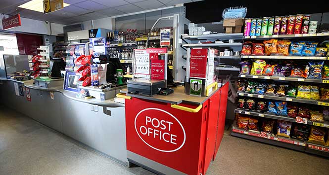 Post Office counter in convenience store