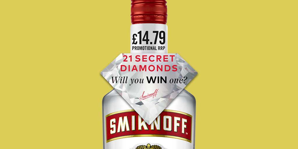 Smirnoff secret diamonds promotional bottle