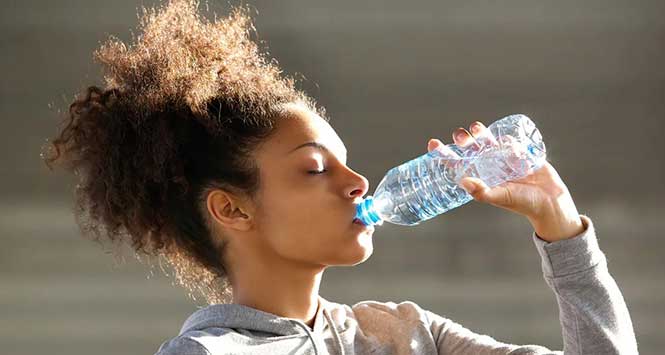 Girl drinking water